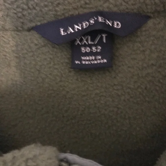 Lands End Green & Gray Zip Up Fleece Jacket - Picture 16 of 16